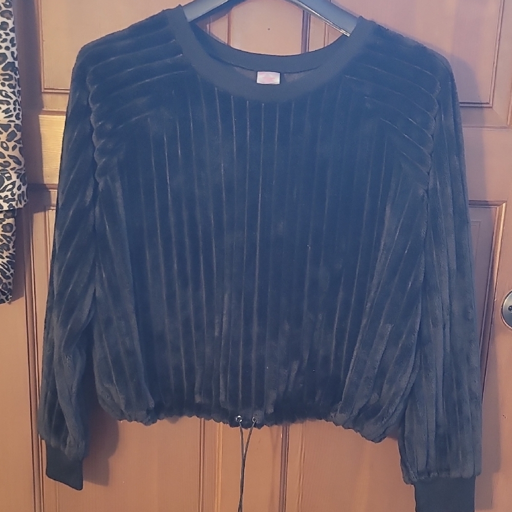 No Boundaries Black Ribbed Top